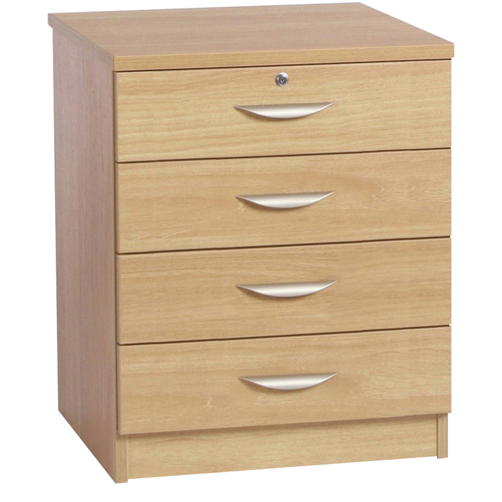 R White Cabinets 4 Drawer Brown Chest of Drawers Image 2