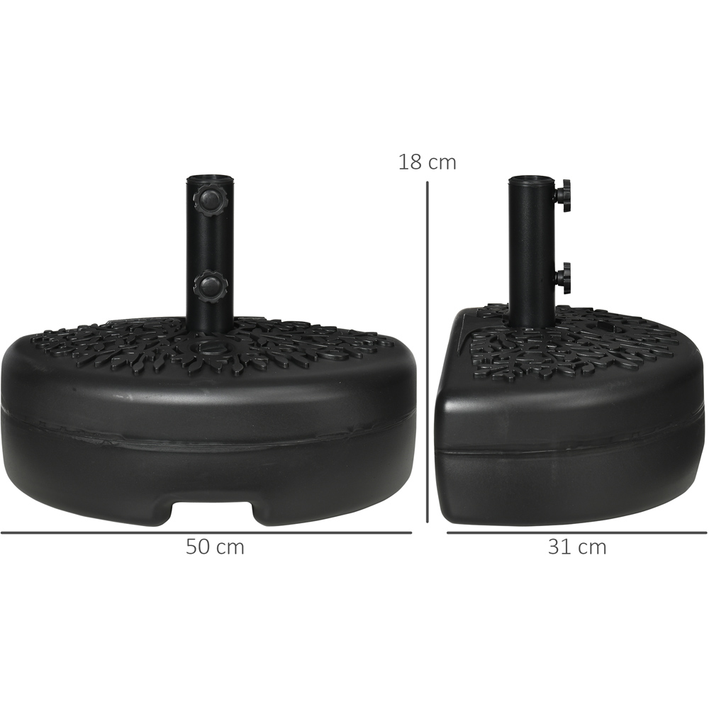 Outsunny Black Half Round Patio Umbrella Base Image 7