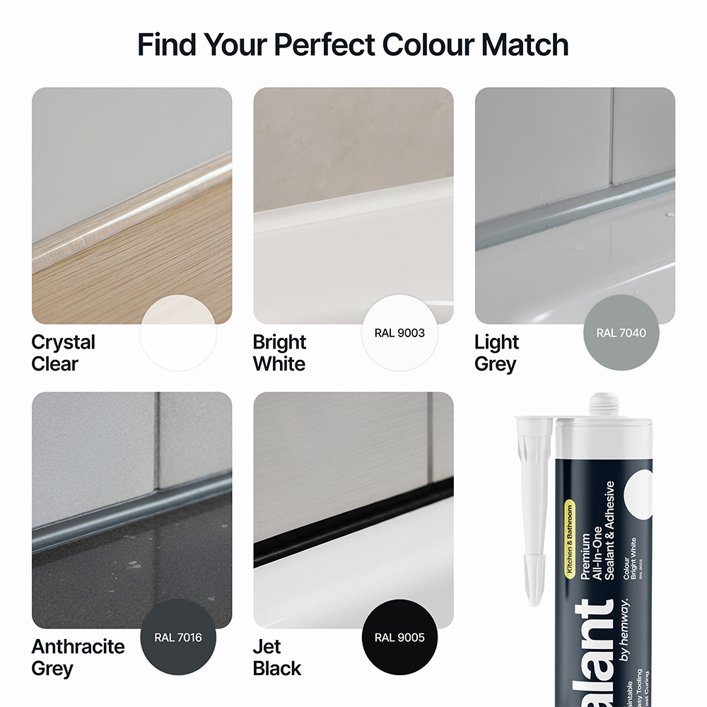 Hemway Premium All-in-One Bright White Sealant and Adhesive 300ml 9 Pack Image 5