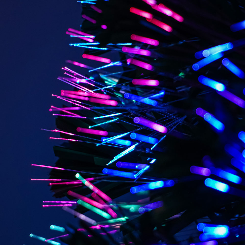 The Christmas Centre Warm White LED Green Fibre Optic Artificial Xmas Tree 5ft Image 4