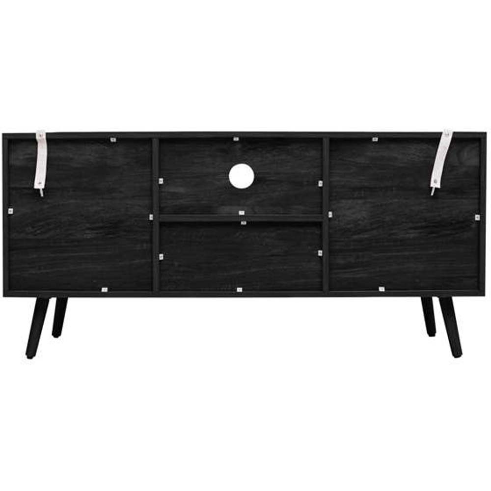 Birlea Noah 2 Door Single Drawer Black Rattan Small TV Unit Image 4
