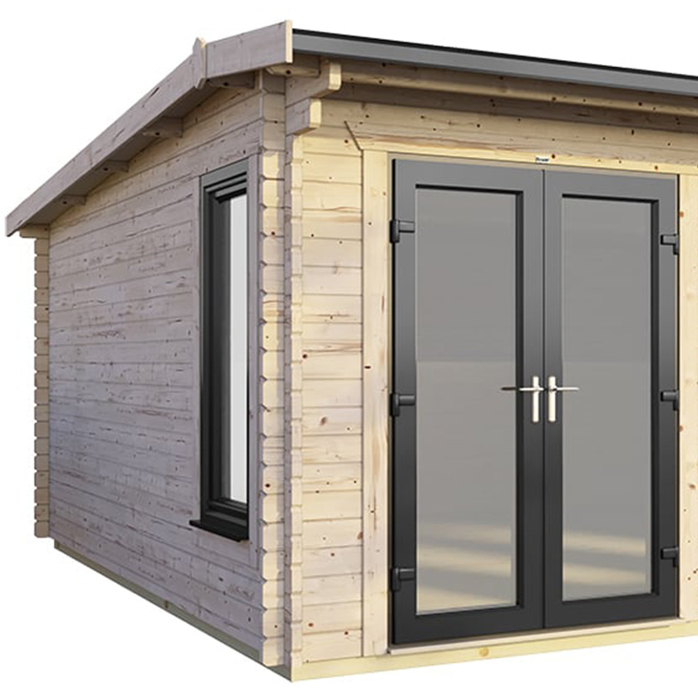 Power Sheds 16 x 14ft Left Double Door Apex Log Cabin Image 3