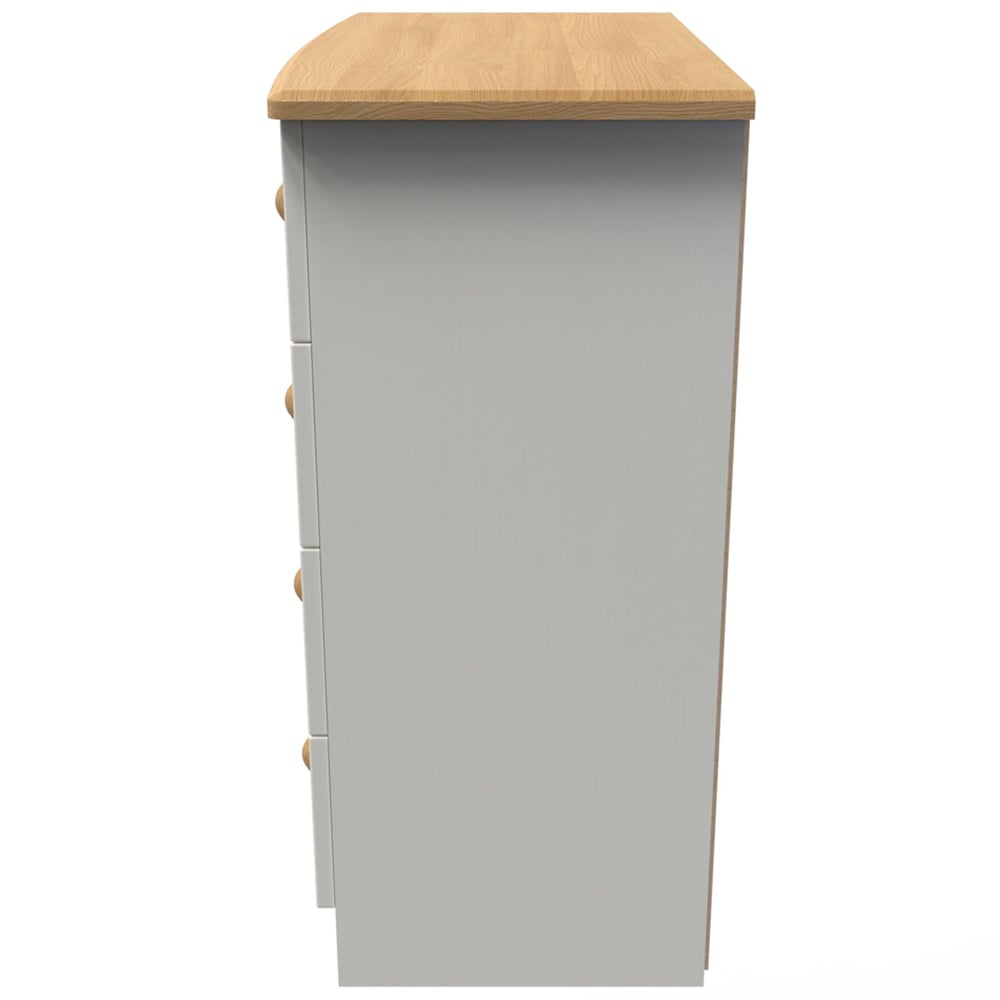 Crowndale Warwick 4 Drawer Cream Ash and Oak Chest of Drawers Image 3