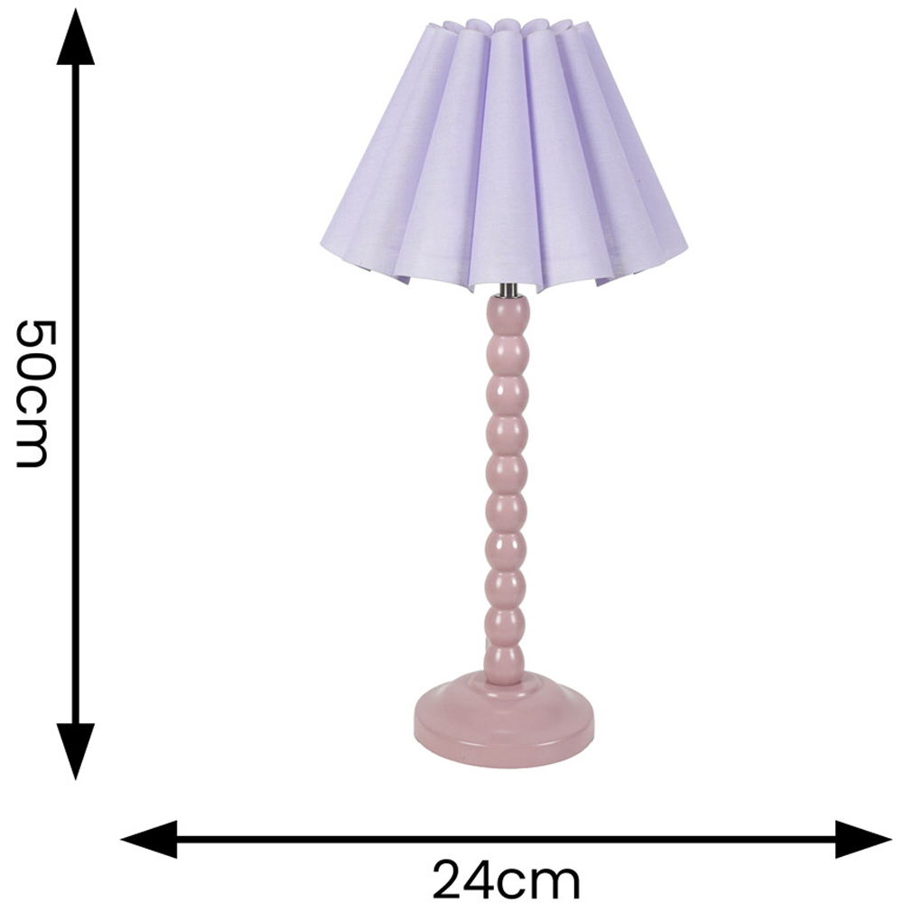 ValueLights Bobbins Lilac Scallop Tapered Shade Painted Rose LED Table Lamp Image 4
