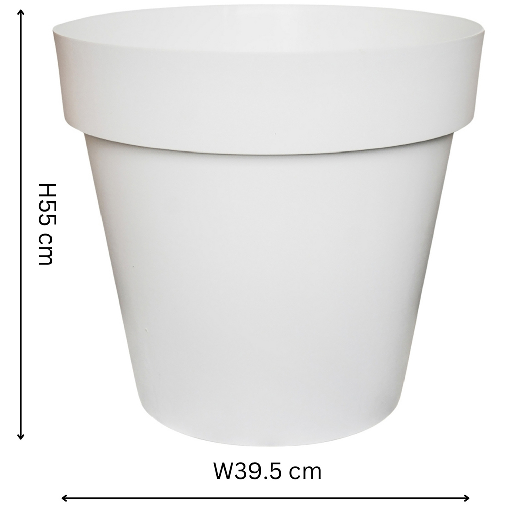 Ivyline Cleo White Planter with Wheels 40cm Image 7