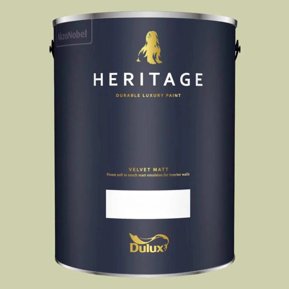 Dulux Heritage Walls and Ceilings Pale Olivine Velvet Matt Emulsion Paint 5L Image 2