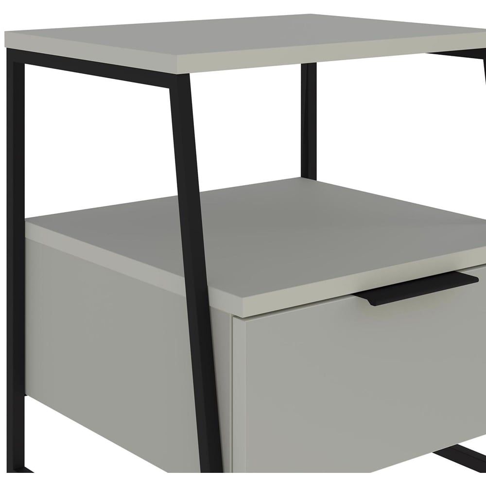 FWStyle Pal Single Drawer Ash Green Bedside Table Image 4