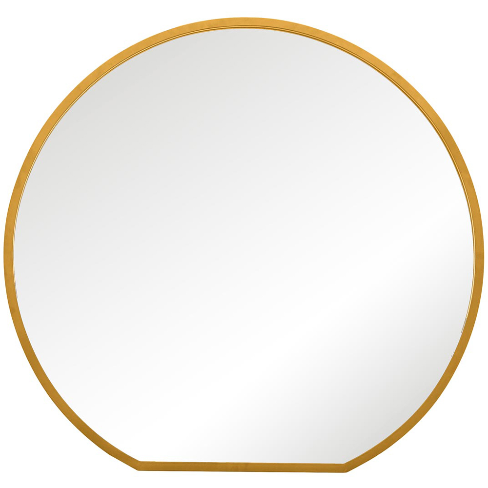 MirrorOutlet The Circulus Gold Flat Bottom Circular Outdoor Garden Wall Mirror 105 x 100cm Image 1