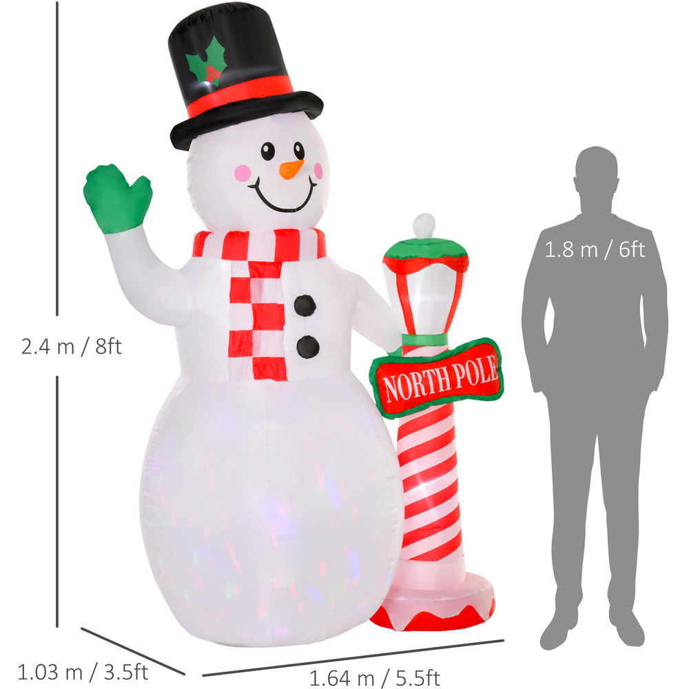 Everglow LED Inflatable Christmas Snowman with Street Lamp Decoration 7.8ft Image 7