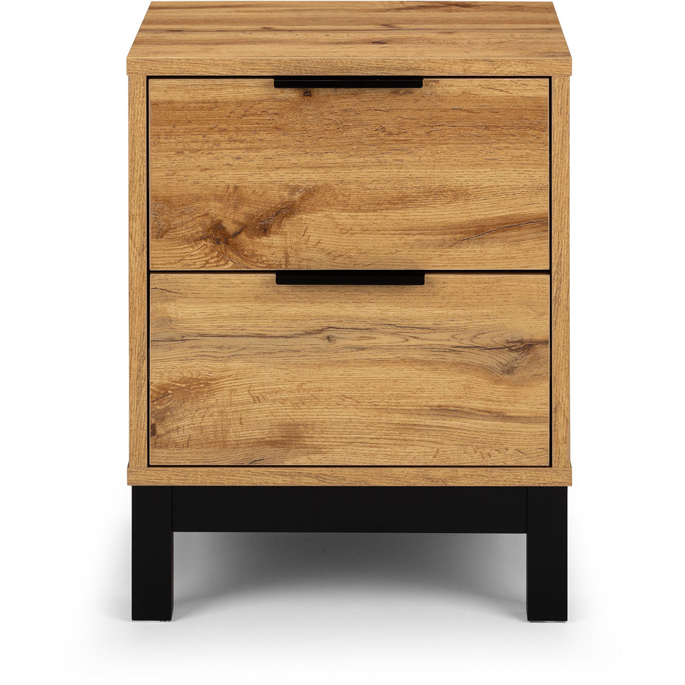 Julian Bowen Bali 2 Drawer Modern Oak Effect Bedside Table Image 3