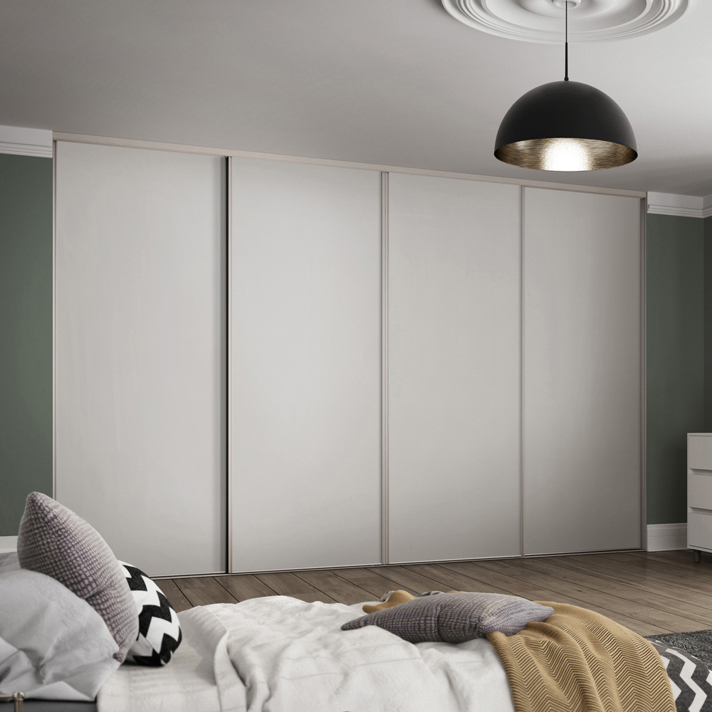 Spacepro Classic 4 Door Cashmere Panel Sliding Wardrobe Kit 2370mm Image 2