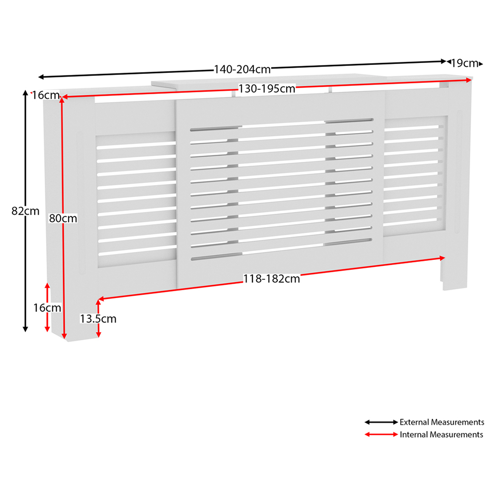 Vida Designs Milton White Radiator Cover Adjustable Image 7
