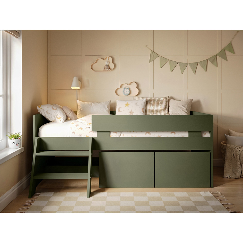 Flair Logan Single Green 2 Drawer Low Sleeper Image 5