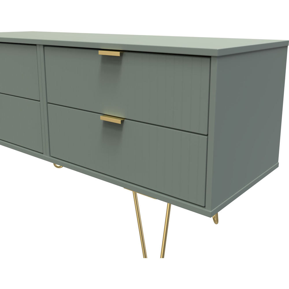 Crowndale 4 Drawer Reed Green Chest of Drawers Ready Assembled Image 5