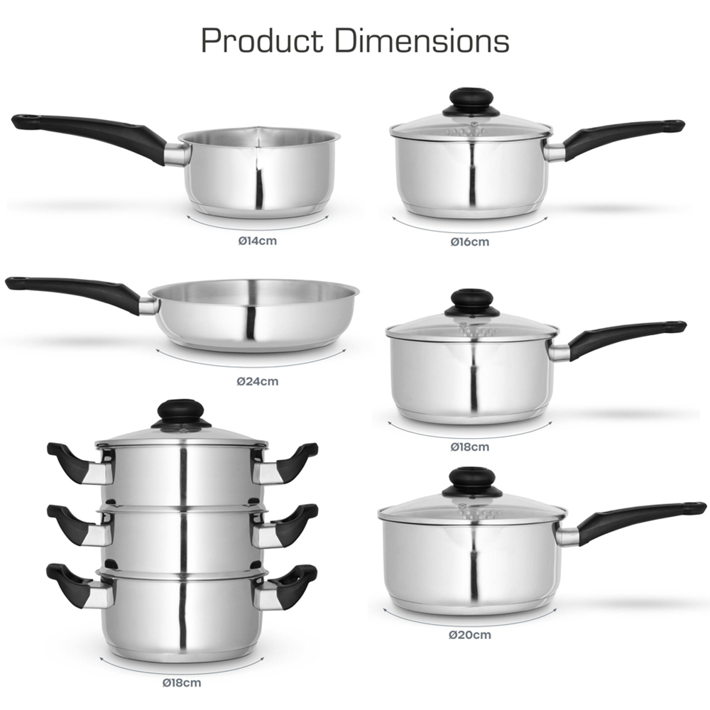 Swan Townhouse 8 Piece Stainless Steel Cookware Set Image 9