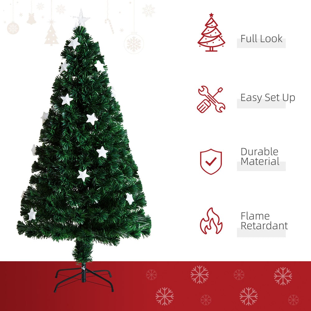 Everglow Fibre Optic Green Artificial Christmas Tree 5ft Image 5
