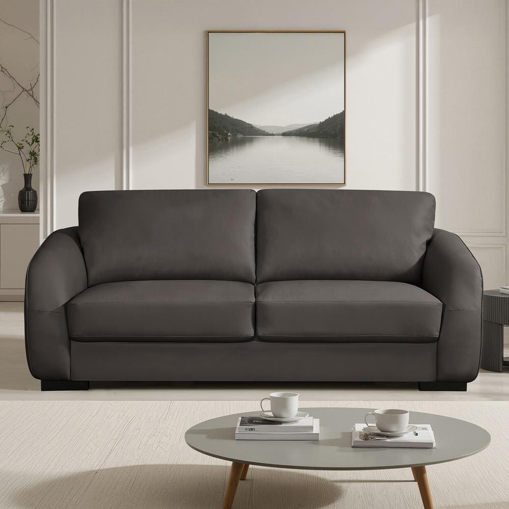 Artemis Home Brandon 3 Seater Brown Bonded Sofa Image 3