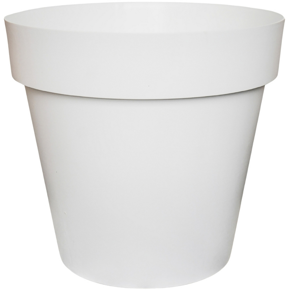 Ivyline Cleo White Planter with Wheels 40cm Image 1