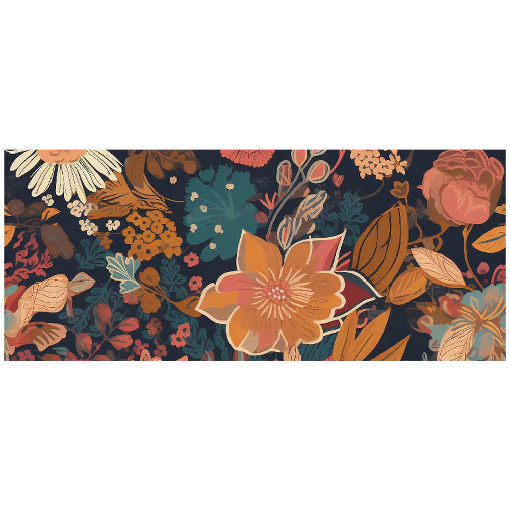 Warren Reed Designer Boho Chic Flower Glass Bathroom Splashback 25 x 60cm Image 2