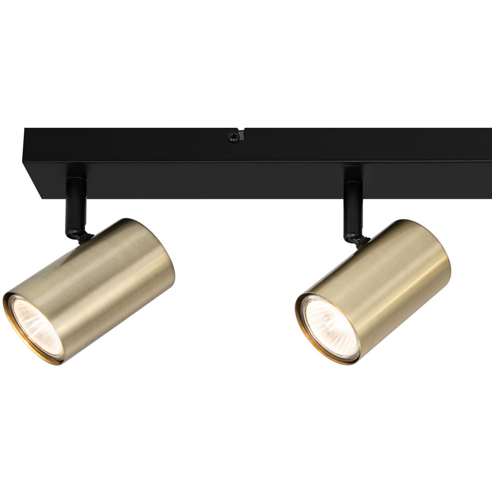 Cosylyte Grafton Brushed Brass 4 Light Spotlight with Matt Black Base Image 4