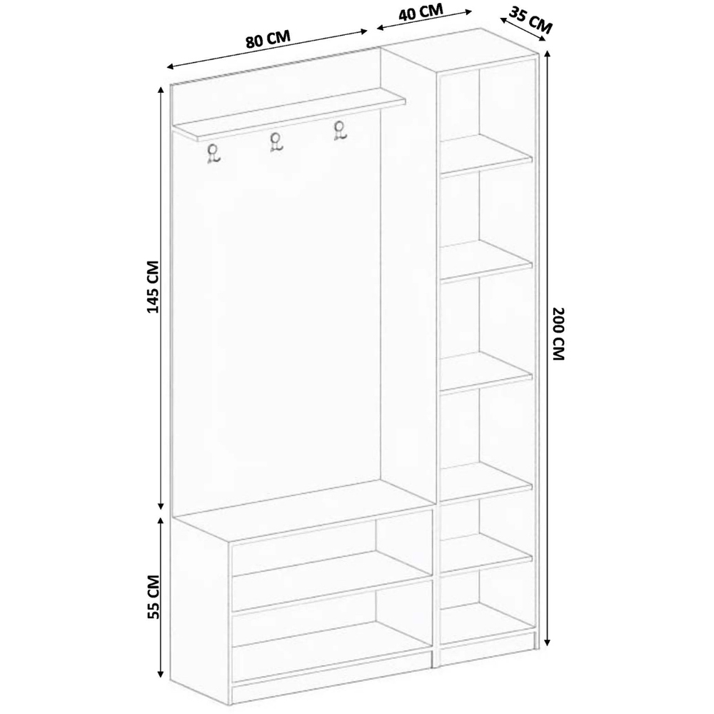Evu MARIE 3 Door Gold and White Hallway Unit Image 5