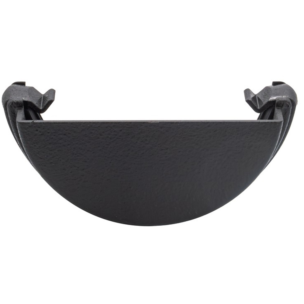 FloPlast Half Round Gutter External Stop End Cast Iron Effect 112mm Image 3