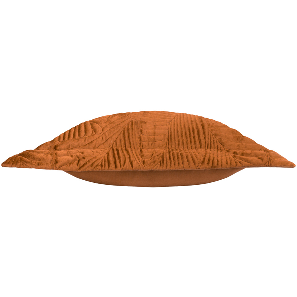 Paoletti Palmeria Rust Quilted Velvet Cushion Image 4