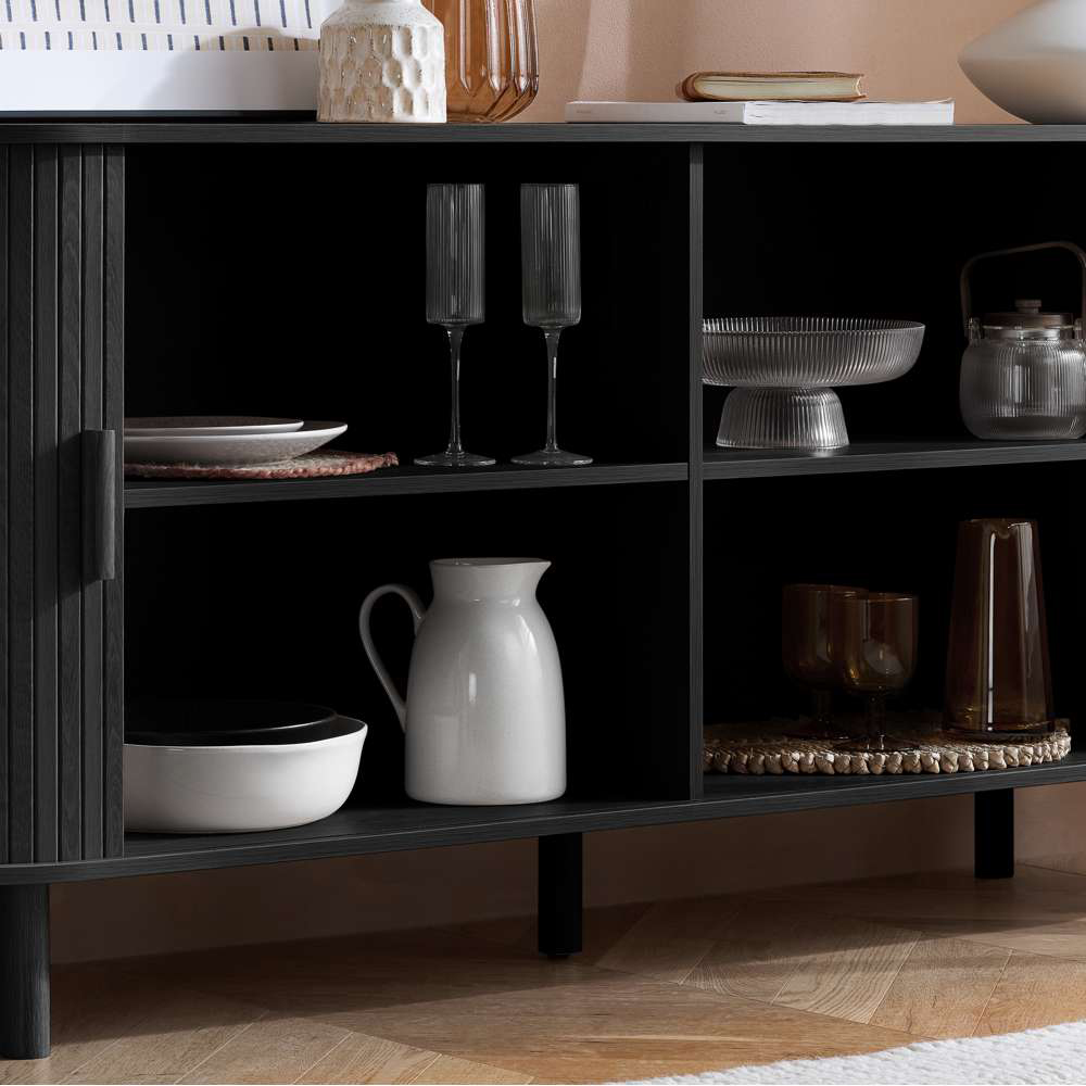 Birlea Axel 2 Door Fluted Black Sideboard Image 6