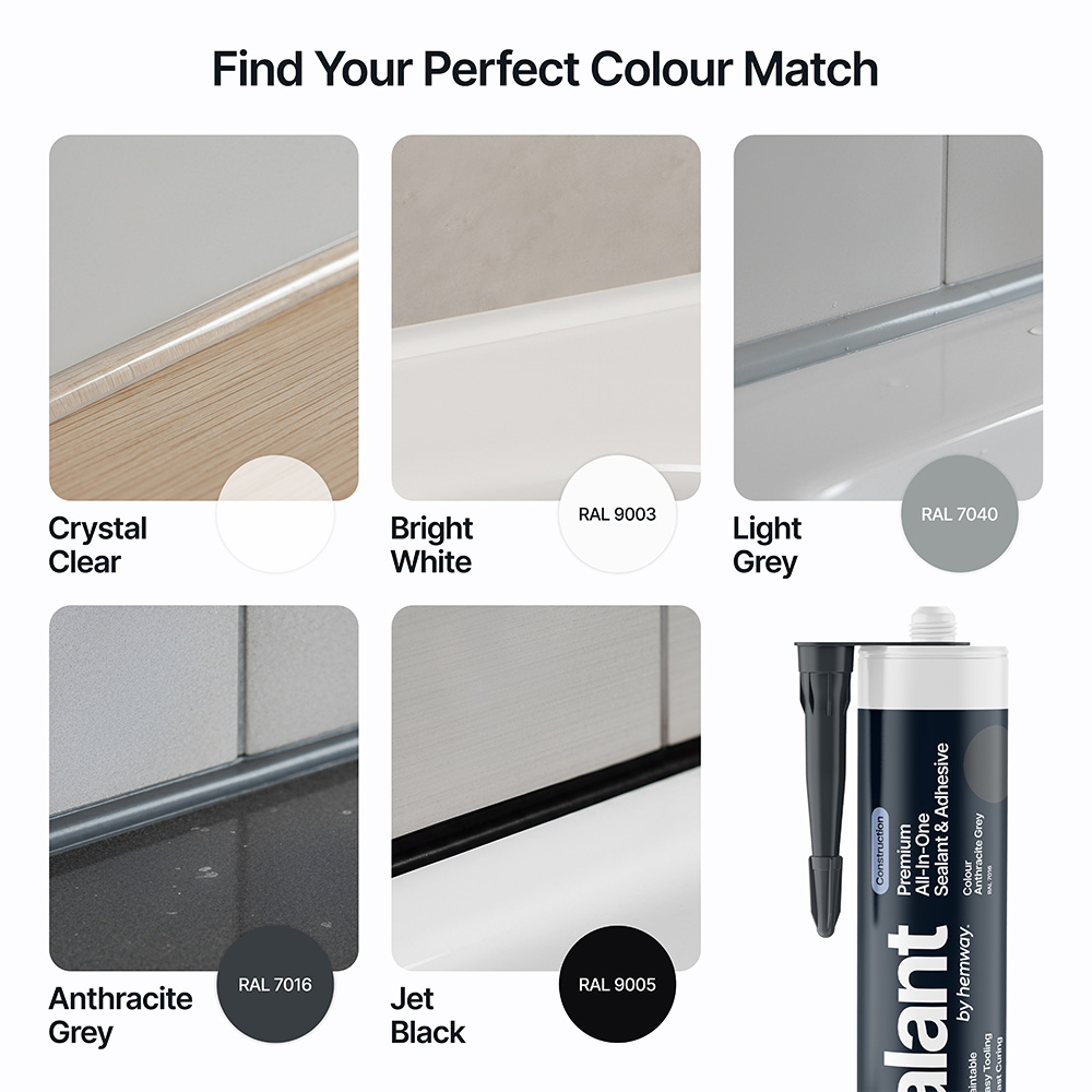 Hemway Premium All-in-One Anthracite Grey Sealant and Adhesive 300ml 9 Pack Image 5