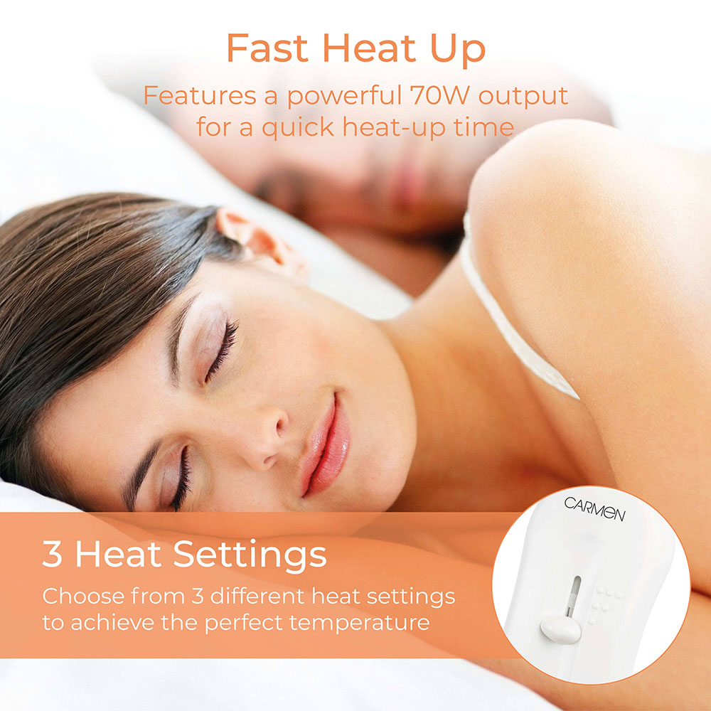 Tower Double White Heated Under Blanket Image 4