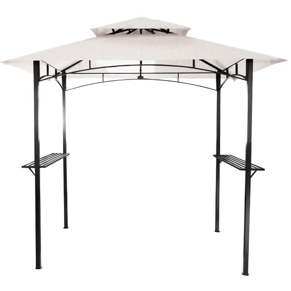 Charles Bentley 2.4 x 1.5m Beige Steel BBQ Grill Gazebo Image 2