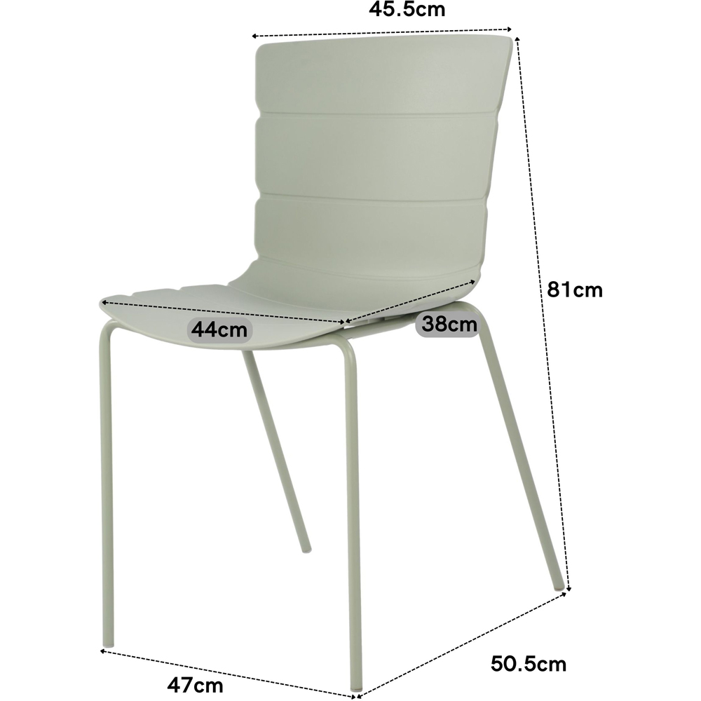 Core Products Aspen Bali 4 Seater Plastic Square Dining Set White and Sage Green Image 7