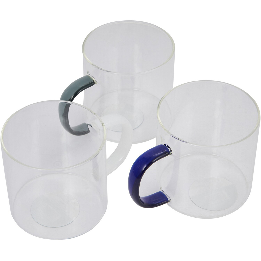 Borosilicate Glass Mug with Colour Handle - Clear Image 1
