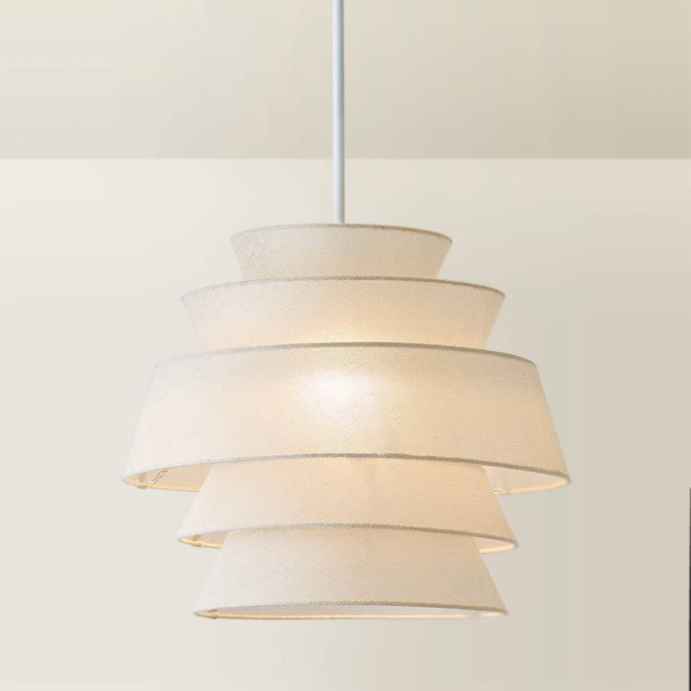 ValueLights Valerie 5 Tier Natural Linen Ceiling Lamp Shade Image 4