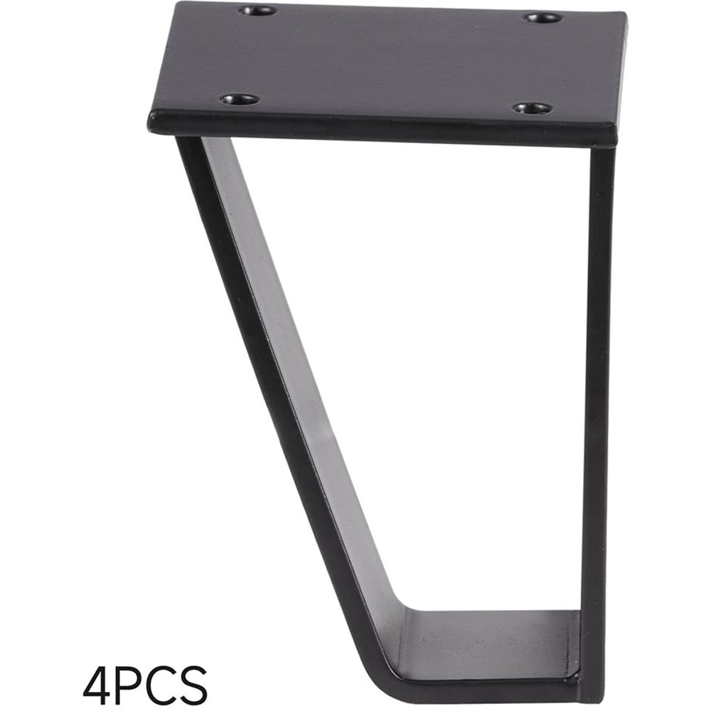 Living and Home 4 Pack Black Metal Trapezoid Furniture Legs 10cm Image 4