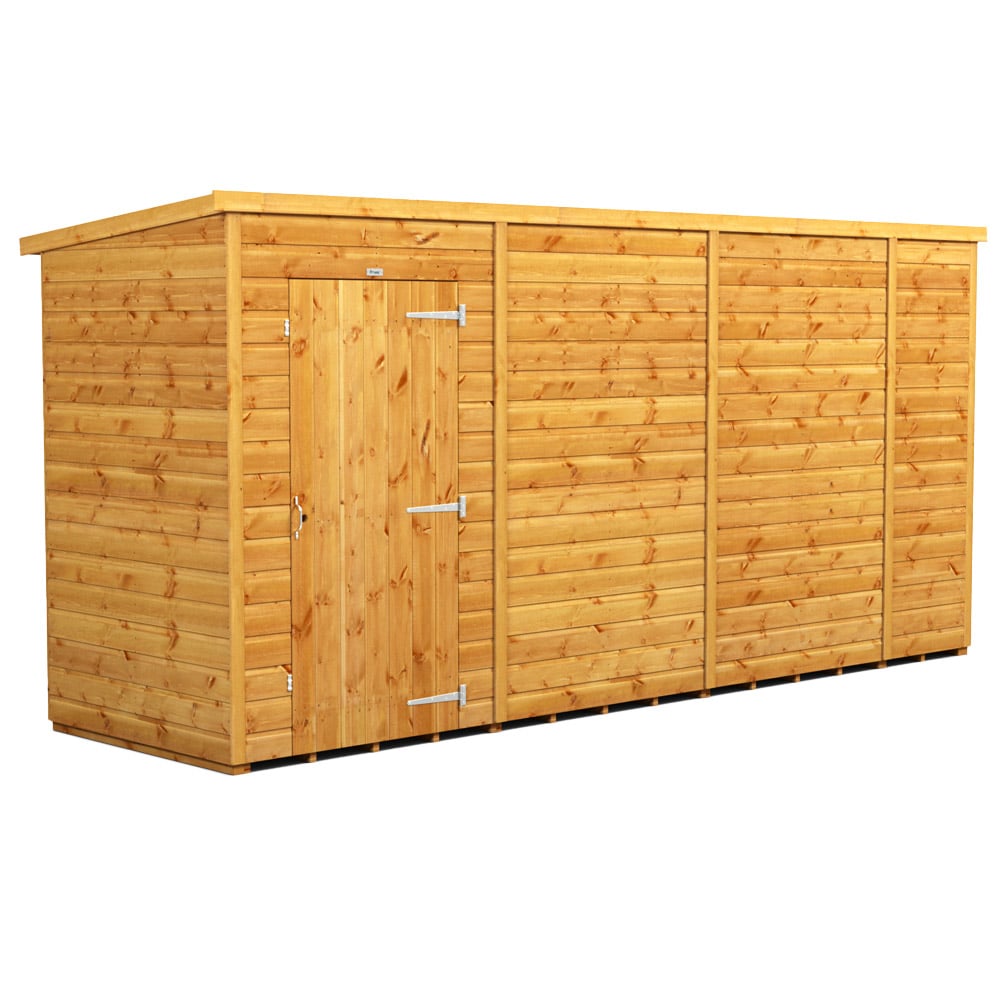 Power Sheds 14 x 4ft Pent Wooden Shed Image 1