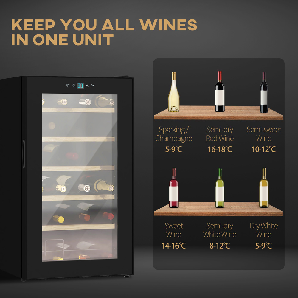 Portland 800-150V70 Black 24 Bottles Freestanding Wine Fridge 65L Image 3