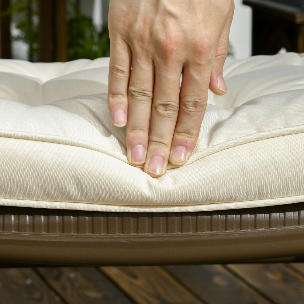 Outsunny Seat Cushion with Ties Cream Image 4