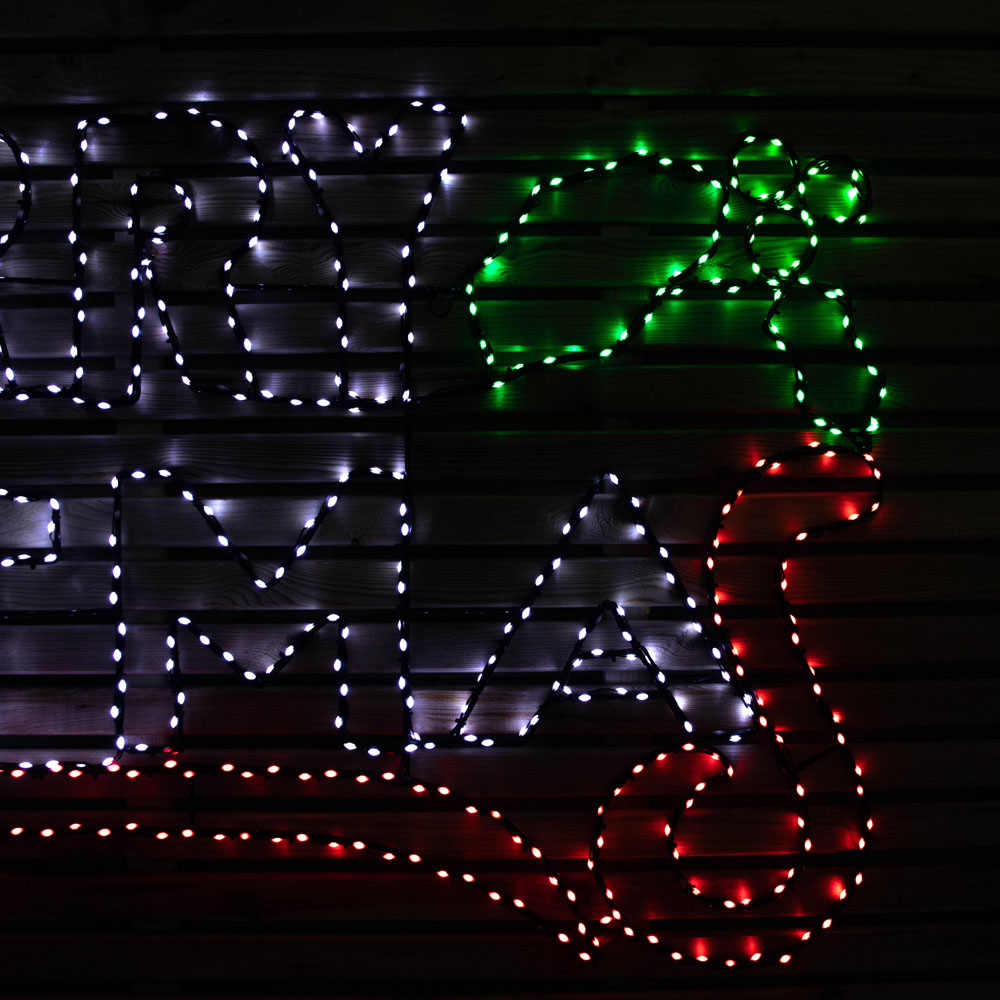 Samuel Alexander 938 Red White Green LED Light Up Hanging Merry Christmas Sign 200 x 78cm Image 5
