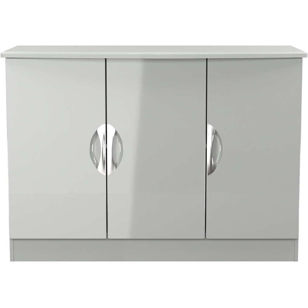 Crowndale Camden 3 Door Grey Gloss and Dusk Grey Sideboard Ready Assembled Image 2