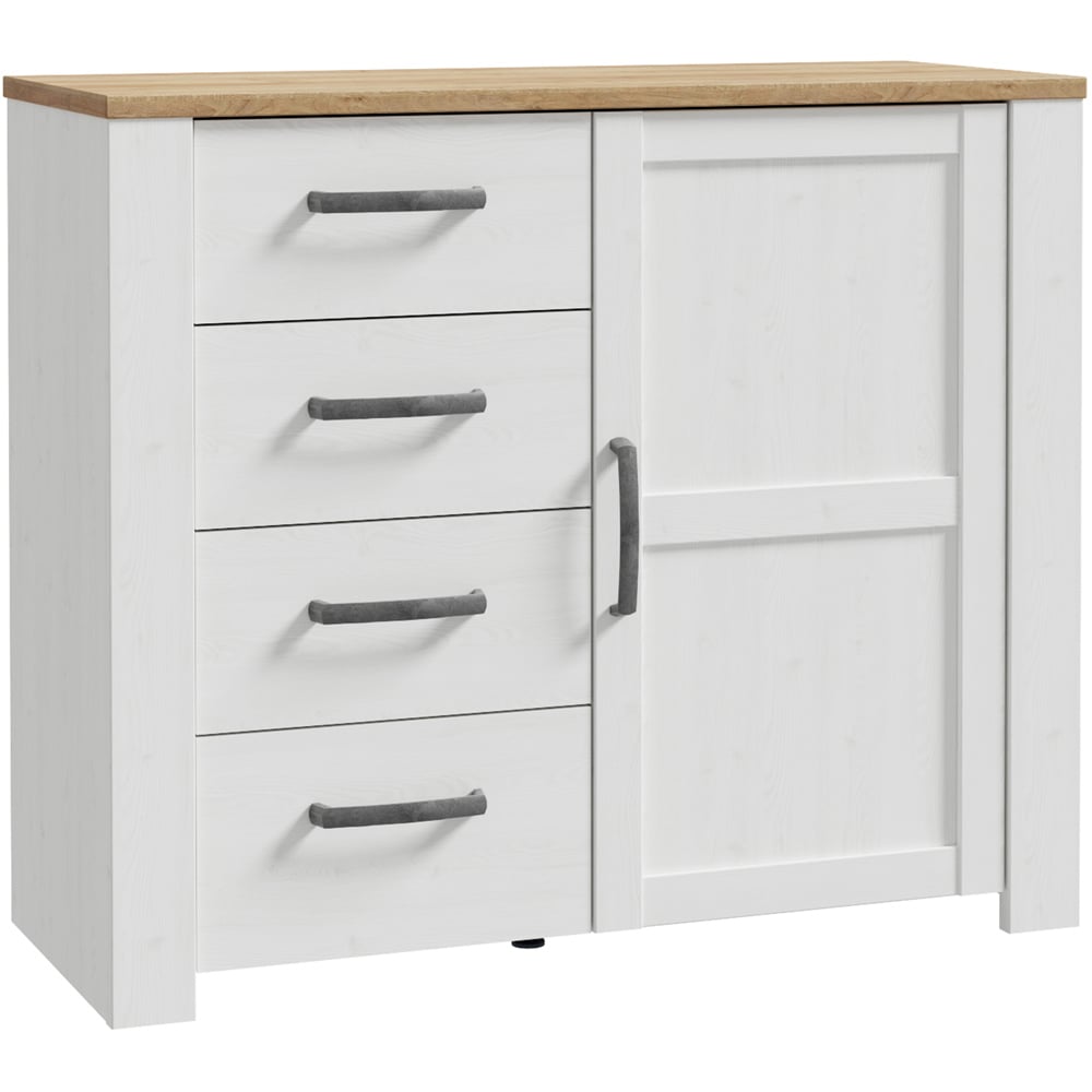 Florence Single Door 4 Drawer Riviera Oak and Navy Chest of Drawers Image 2