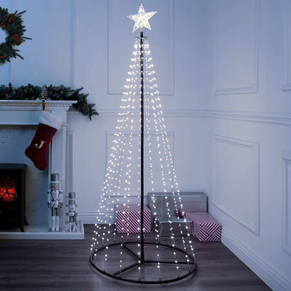 The Christmas Workshop 573 LED White Outdoor Cone Tree 6ft Image 1