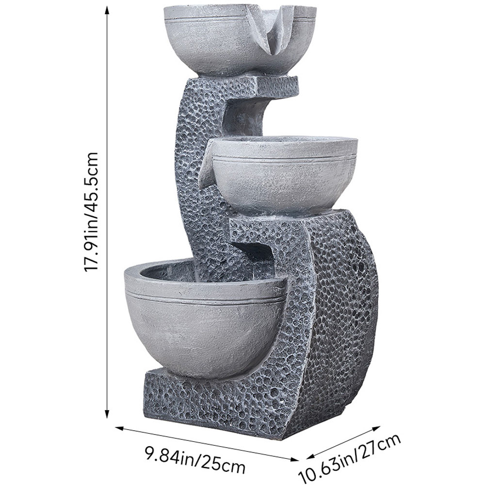 Living and Home 3 Tier Solar Powered LED Light Water Fountain Image 8