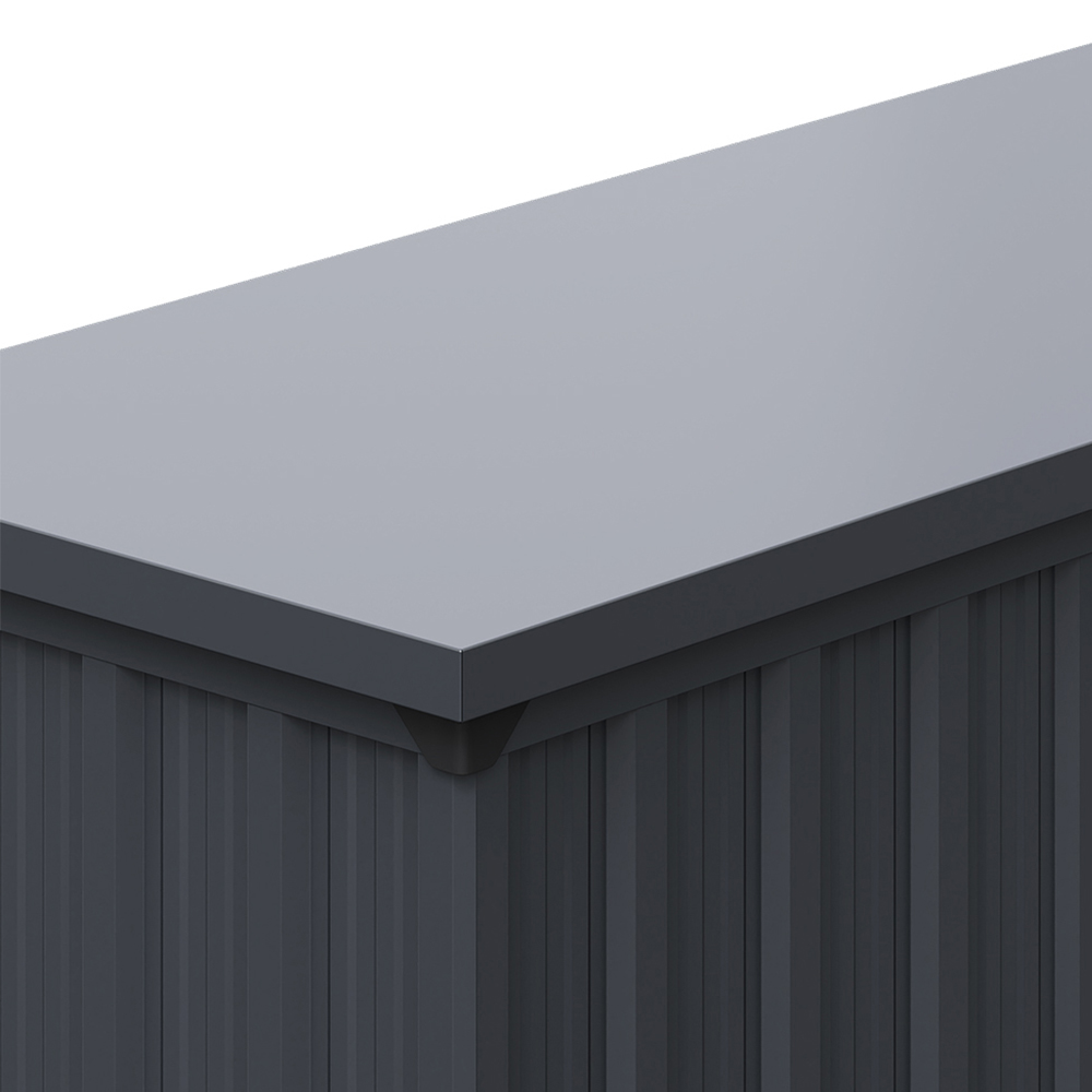 Living and Home Anthracite Waterproof Large Lockable Metal Storage Box with Wheels 550L Image 4