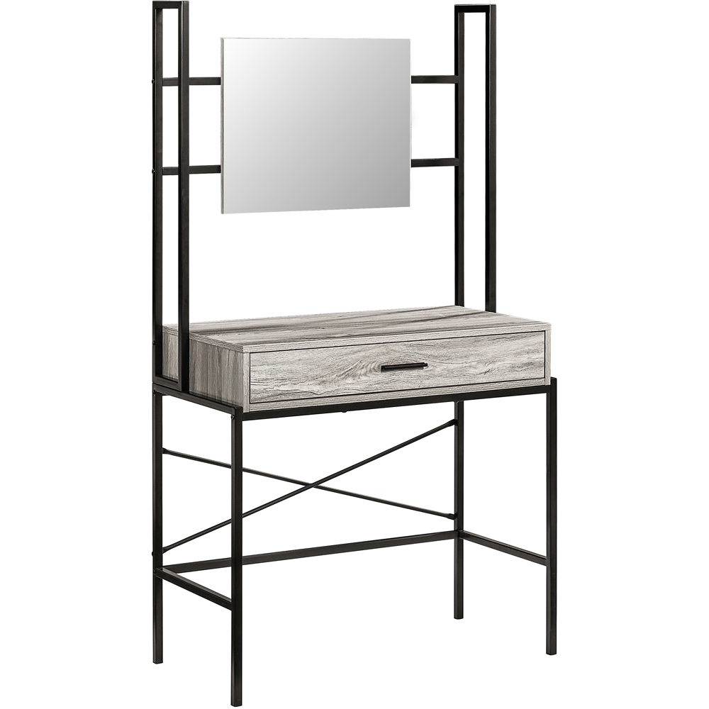Vida Designs Brooklyn Single Drawer Grey Industrial Vanity Dressing Table with Mirror Image 2