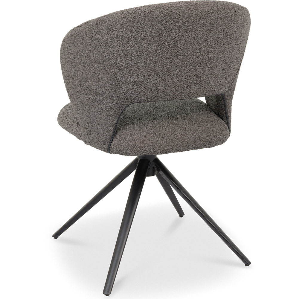 Bentley Designs Stella Grey Boucle Fabric Swivel Chair Image 4