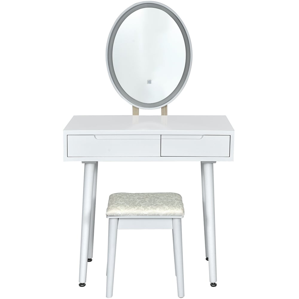 Costway White LED Light Vanity Table Set Image 4