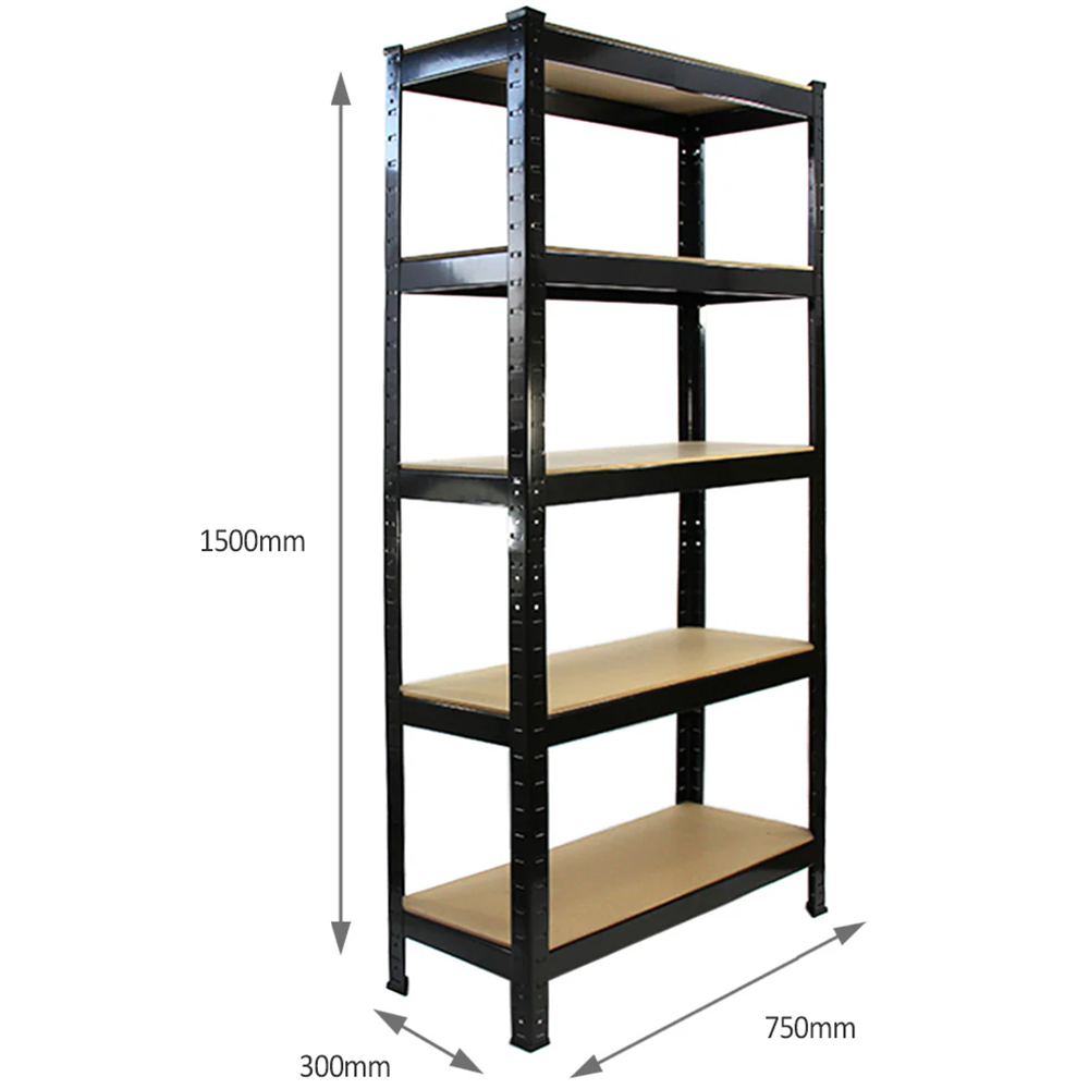 Monster Shop T-RAX 5 Tier Black Metal Racking Units with Bay Connectors 2 Pack Image 7