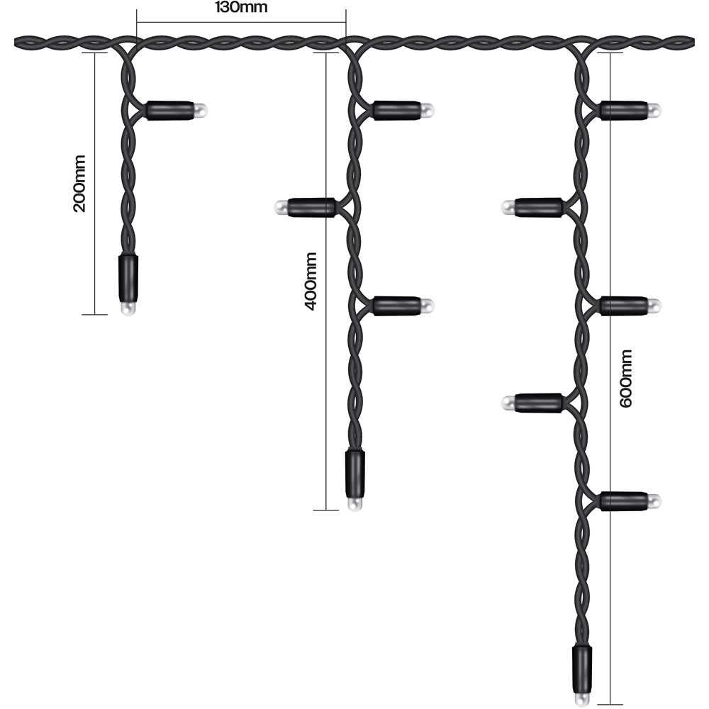 Eagle Connect 180 Cool White LED Black Icicle Light 6m Image 7