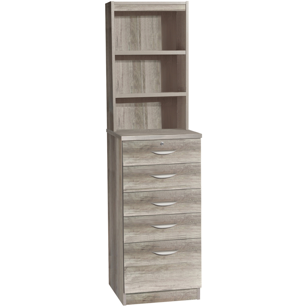 R White Cabinets 6 Drawer 3 Shelf Grey Chest of Drawers with Hutch Image 2